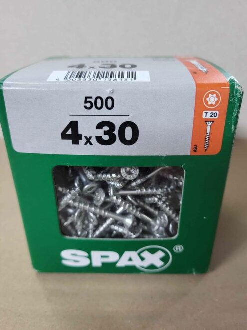 Lot de 500 vis SPAX diam.4 mm x l.30 mm